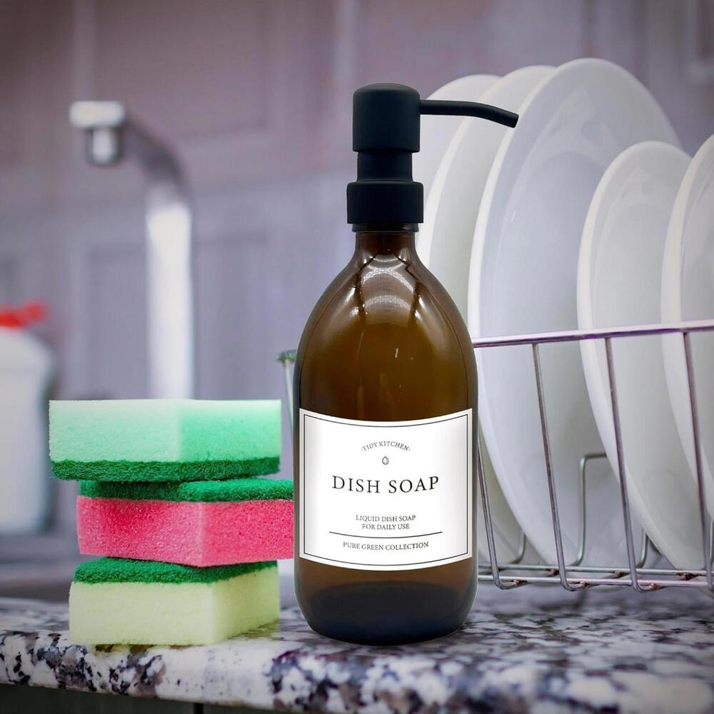 Brown Glass Dish Soap Dispenser - Picture 5 of 8